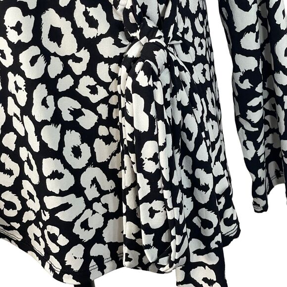 Worthington 2X-Large Top Scoop Neck Long Sleeve Stretch Side Tie Leopard Print - Picture 3 of 8